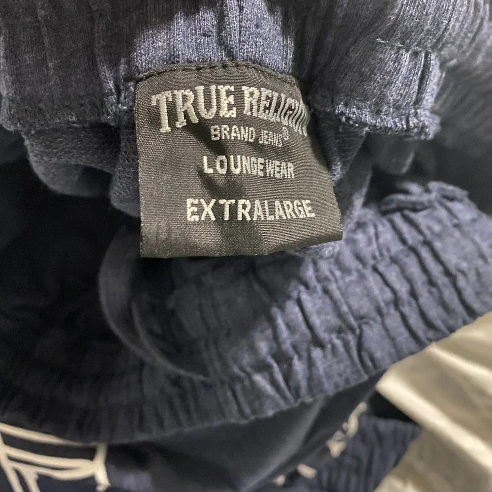 True Religion Mens Blue Buddha Print Loungewear Sweat Shorts Size S M XL - Picture 4 of 7